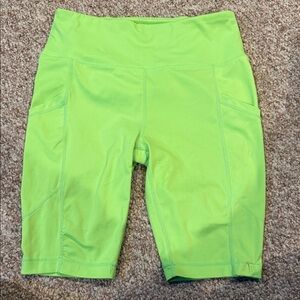 Fashion Nova Neon Lime Bike Shorts with Side Pockets